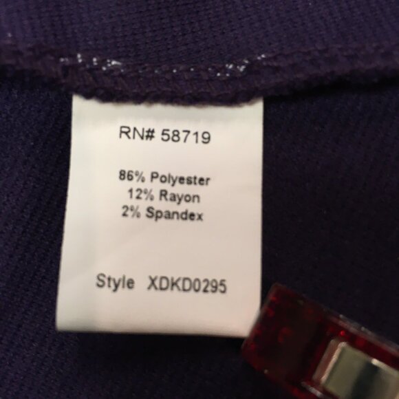 NY Collection Size M Purple Fit And Flare Dress with Ruched Half Sleeve - Picture 9 of 10